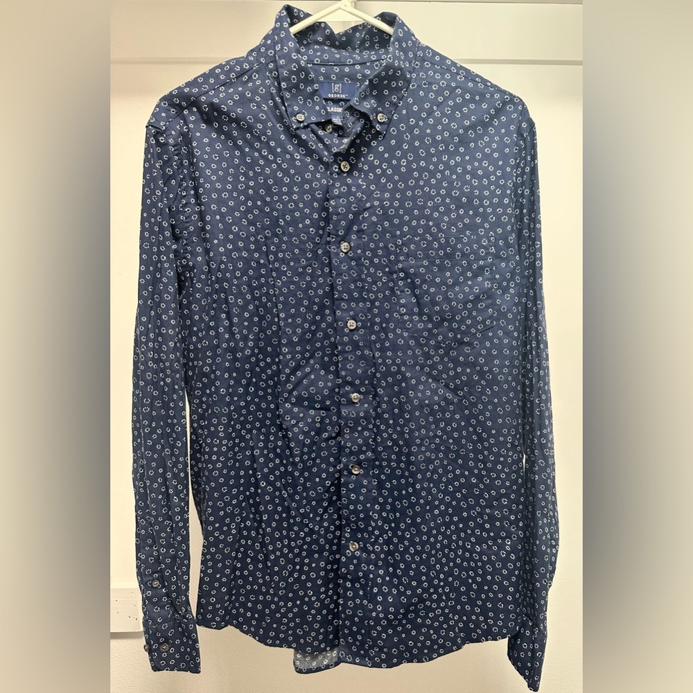Men's Blue Patterned Shirt